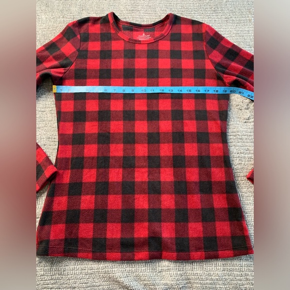 3/$10 Cuddl Duds Women’s red & black Plaid Fleece wear Top Size Large - Picture 4 of 7
